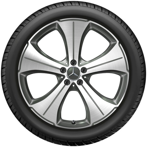 Колесный диск 11J×21 ET55 для Mercedes-Benz GLS 167, задняя ось, серый Himalaya, с алмазной проточкой, 5 спиц — фото 3