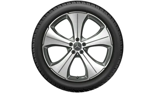 Колесный диск 11J×21 ET55 для Mercedes-Benz GLS 167, задняя ось, серый Himalaya, с алмазной проточкой, 5 спиц — фото 3