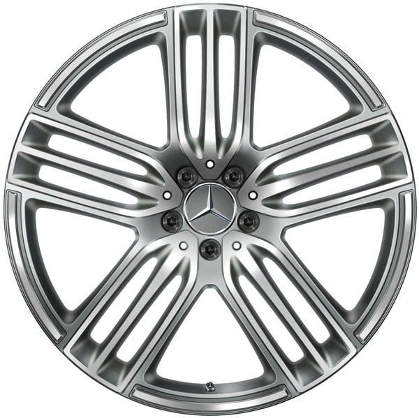 Колесный диск 11J×21 ET55 для Mercedes-Benz GLE 167, задняя ось, серый Himalaya, с алмазной проточкой, 5 тройных спиц — фото 1