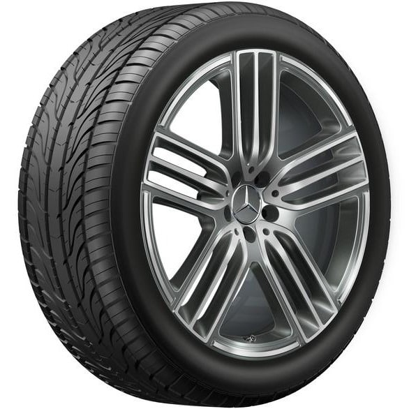 Колесный диск 11J×21 ET55 для Mercedes-Benz GLE 167, задняя ось, серый Himalaya, с алмазной проточкой, 5 тройных спиц — фото 2