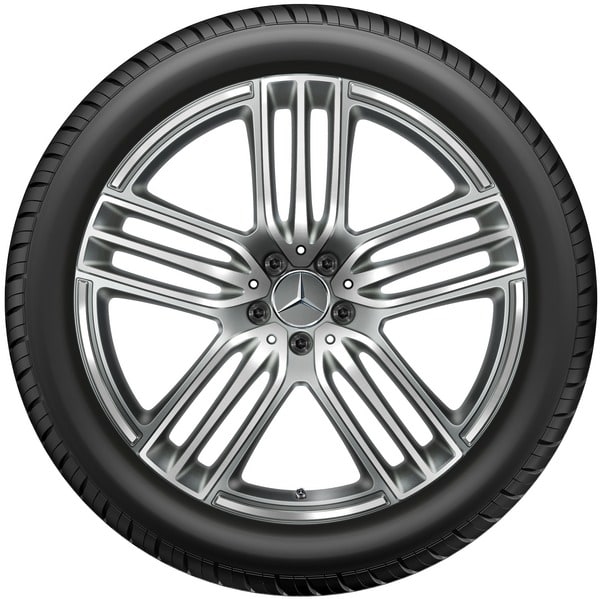 Колесный диск 11J×21 ET55 для Mercedes-Benz GLE 167, задняя ось, серый Himalaya, с алмазной проточкой, 5 тройных спиц — фото 3