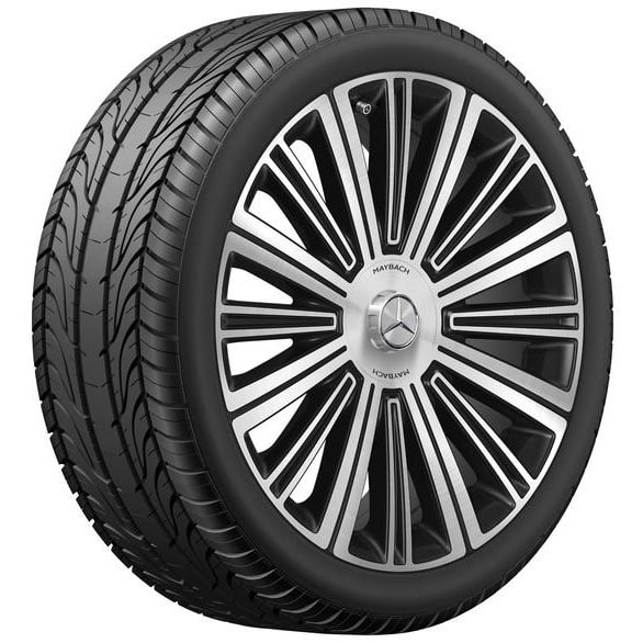 Колесный диск Maybach 9,5J×22 ET36 для Mercedes-Maybach GLS 167, задняя ось, черный, с алмазной проточкой, многоспицевый — фото 2