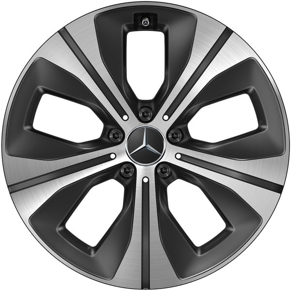 Колесный диск 8,5J×19 ET55 для Mercedes-Benz GLE 167, передняя ось, черный, с алмазной проточкой, 5 спиц — фото 1