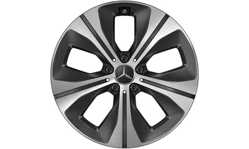 Колесный диск 8,5J×19 ET55 для Mercedes-Benz GLE 167, передняя ось, черный, с алмазной проточкой, 5 спиц — фото 1