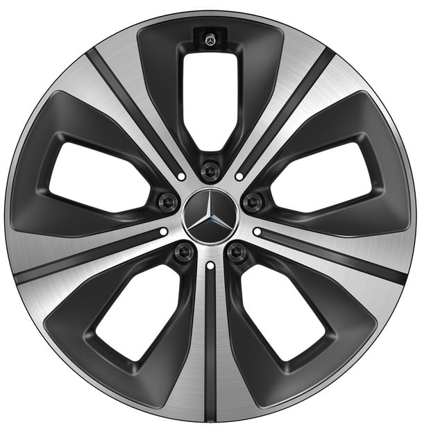 Колесный диск 8,5J×19 ET42 для Mercedes-Benz GLE 167, задняя ось, черный, с алмазной проточкой, 5 двойных спиц — фото 1