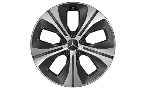 Колесный диск 8,5J×19 ET42 для Mercedes-Benz GLE 167, задняя ось, черный, с алмазной проточкой, 5 двойных спиц — фото 1