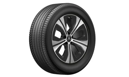 Колесный диск 8,5J×19 ET42 для Mercedes-Benz GLE 167, задняя ось, черный, с алмазной проточкой, 5 двойных спиц — фото 2