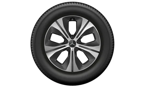 Колесный диск 8,5J×19 ET42 для Mercedes-Benz GLE 167, задняя ось, черный, с алмазной проточкой, 5 двойных спиц — фото 3