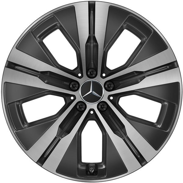 Колесный диск 8,5J×20 ET55,5 для Mercedes-Benz GLE 167, передняя ось, черный, с алмазной проточкой, 5 спиц — фото 1
