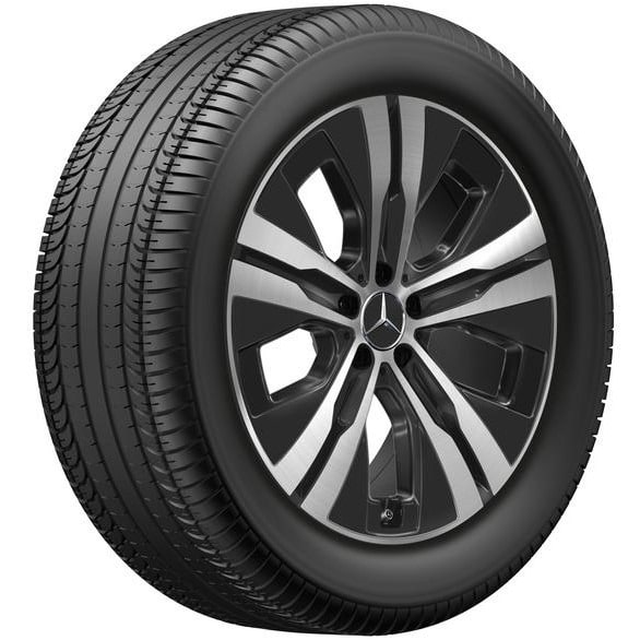 Колесный диск 8,5J×20 ET55,5 для Mercedes-Benz GLE 167, передняя ось, черный, с алмазной проточкой, 5 спиц — фото 2