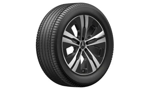 Колесный диск 8,5J×20 ET42 для Mercedes-Benz GLE 167, задняя ось, черный, с алмазной проточкой, 5 спиц — фото 2