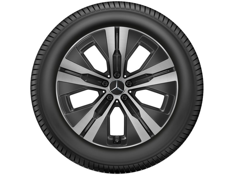 Колесный диск 8,5J×20 ET42 для Mercedes-Benz GLE 167, задняя ось, черный, с алмазной проточкой, 5 спиц — фото 3