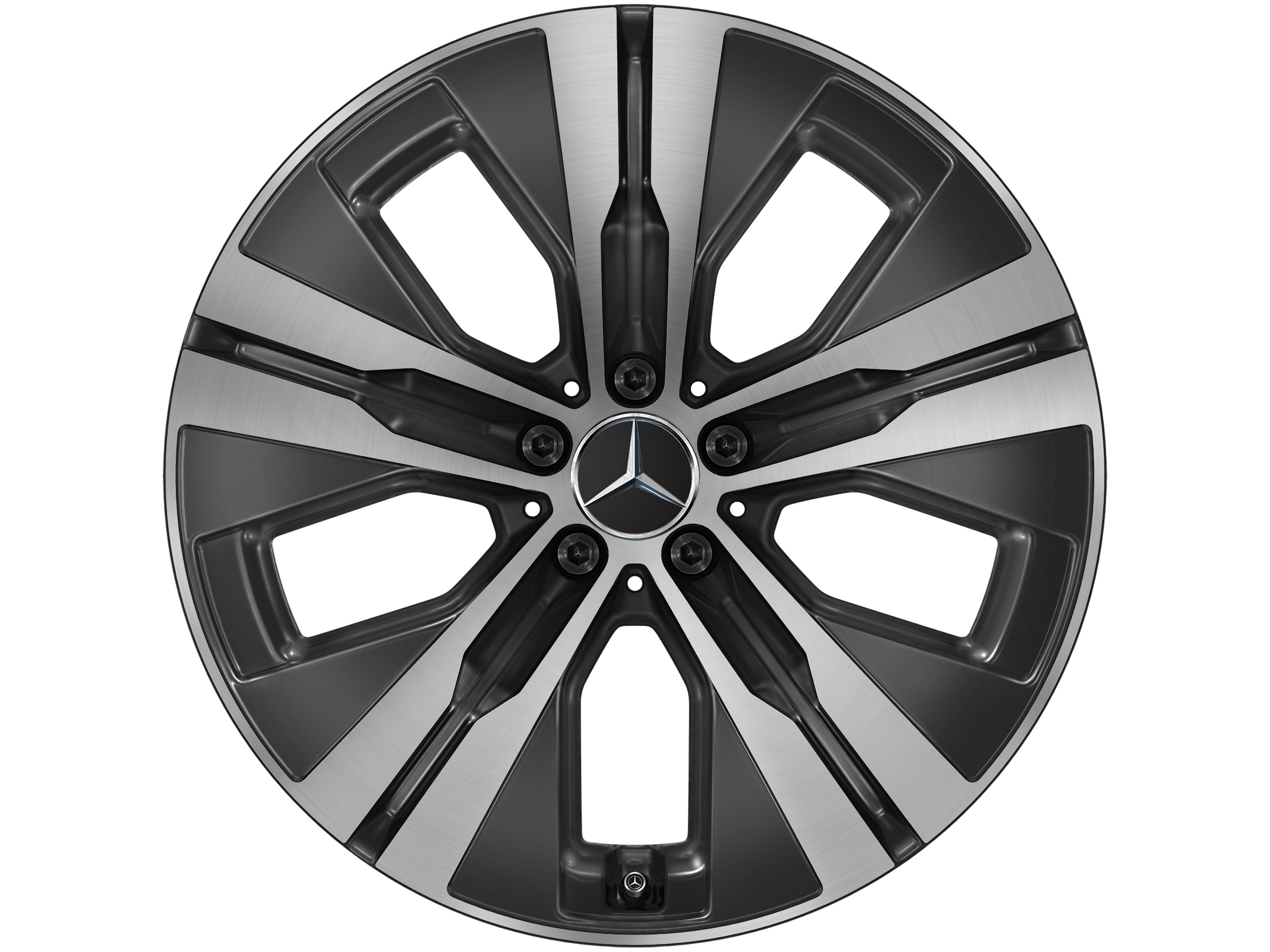 Колесный диск 8,5J×20 ET42 для Mercedes-Benz GLE 167, задняя ось, черный, с алмазной проточкой, 5 спиц — фото 4