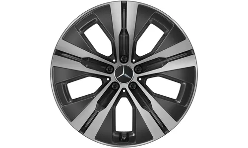 Колесный диск 8,5J×20 ET42 для Mercedes-Benz GLE 167, задняя ось, черный, с алмазной проточкой, 5 спиц — фото 4