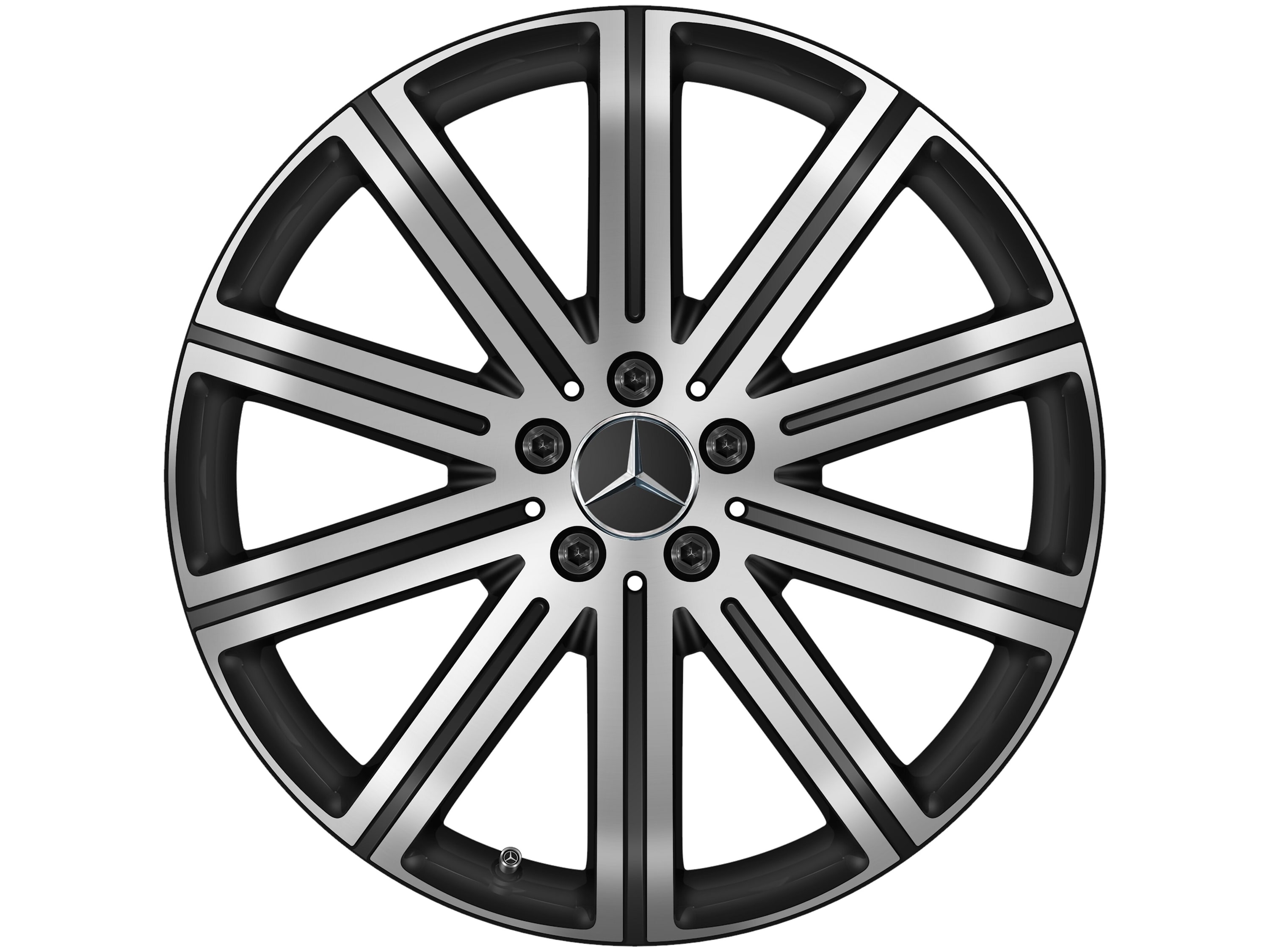 Колесный диск 8,5J×20 ET55,5 для Mercedes-Benz GLE 167, передняя ось, черный, с алмазной проточкой, 10 спиц — фото 3