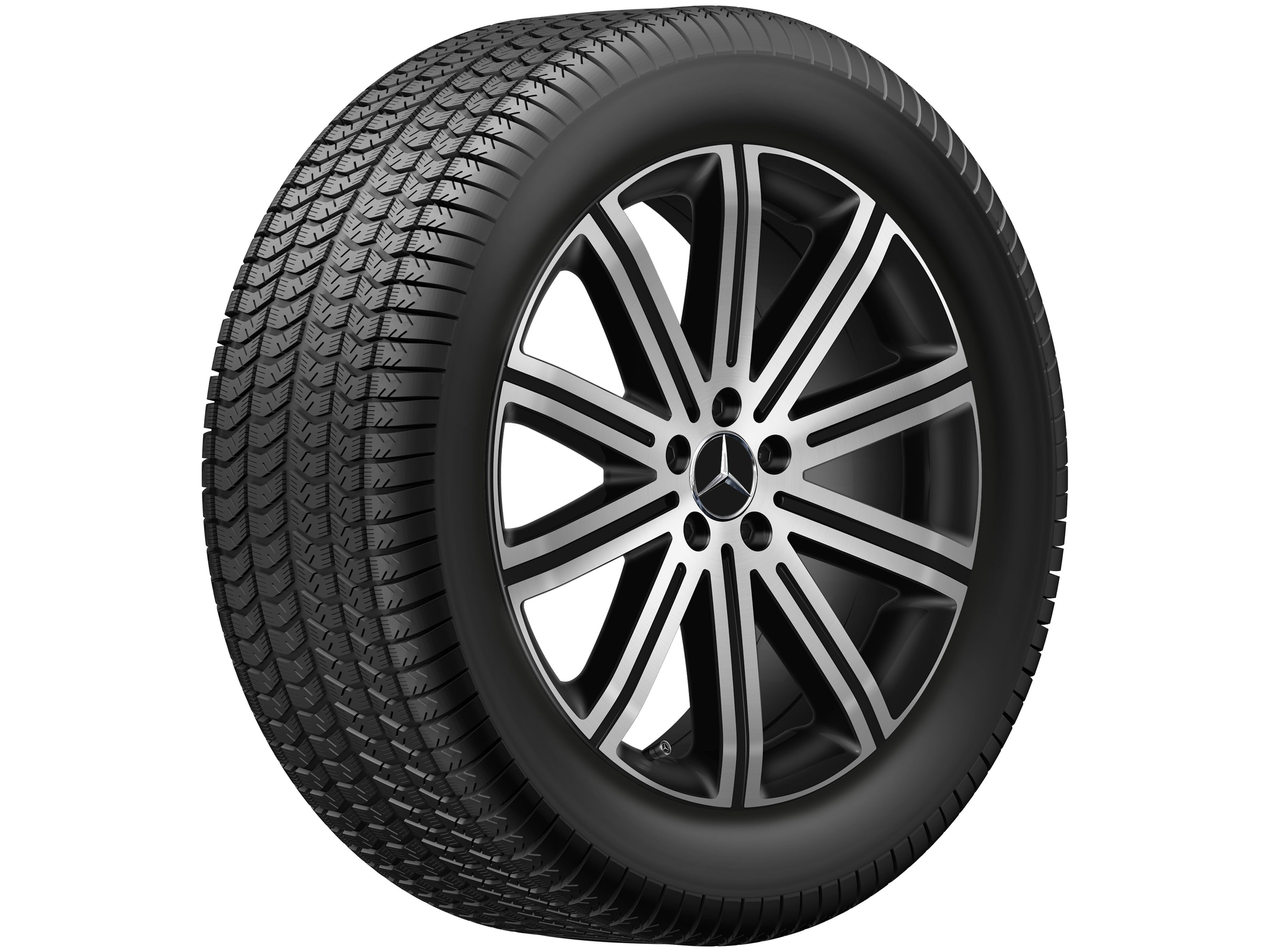 Колесный диск 8,5J×20 ET55,5 для Mercedes-Benz GLE 167, передняя ось, черный, с алмазной проточкой, 10 спиц — фото 4
