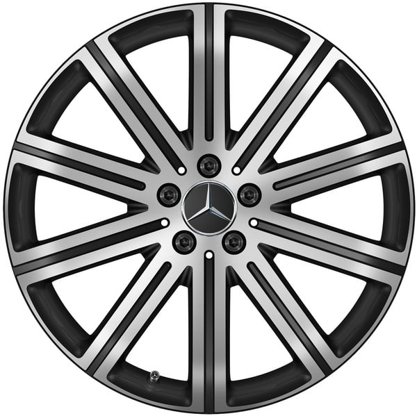 Колесный диск 8,5J×20 ET42 для Mercedes-Benz GLE 167, задняя ось, черный, матовый, с алмазной проточкой, 10 спиц — фото 1