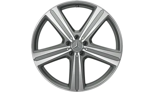 Колесный диск 11J×21 ET49 для Mercedes-Benz GLE 167, задняя ось, серый Himalaya, матовый, с алмазной проточкой, 5 спиц — фото 1