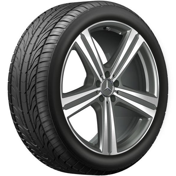 Колесный диск 11J×21 ET49 для Mercedes-Benz GLE 167, задняя ось, серый Himalaya, матовый, с алмазной проточкой, 5 спиц — фото 2