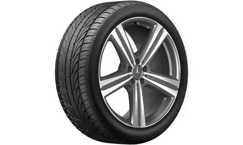 Колесный диск 11J×21 ET49 для Mercedes-Benz GLE 167, задняя ось, серый Himalaya, матовый, с алмазной проточкой, 5 спиц — фото 2