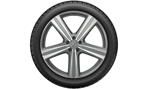 Колесный диск 11J×21 ET49 для Mercedes-Benz GLE 167, задняя ось, серый Himalaya, матовый, с алмазной проточкой, 5 спиц — фото 3