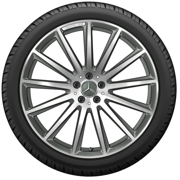 Колесный диск AMG 9,5J×22 ET45 для Mercedes-Benz GLS 167, передняя ось, титаново-серый, многоспицевый — фото 3