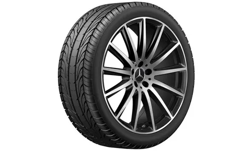 Колесный диск AMG 9,5J×22 ET45 для Mercedes-Benz GLS 167, передняя ось, черный, с алмазной проточкой, многоспицевый — фото 2