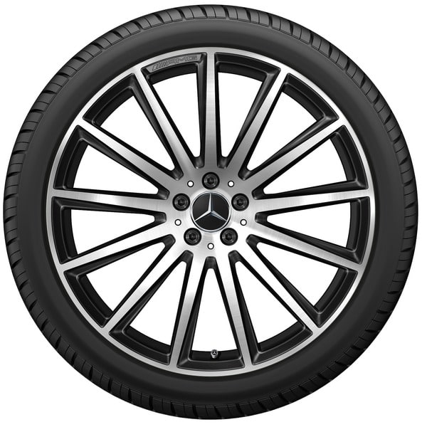 Колесный диск AMG 11,5J×22 ET47 для Mercedes-Benz GLS 167, задняя ось, черный, с алмазной проточкой, многоспицевый — фото 3