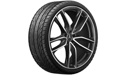 Колесный диск AMG 11,5J×23 ET47 для Mercedes-Benz GLS 167, задняя ось, черный, с алмазной проточкой, 5 двойных спиц — фото 2