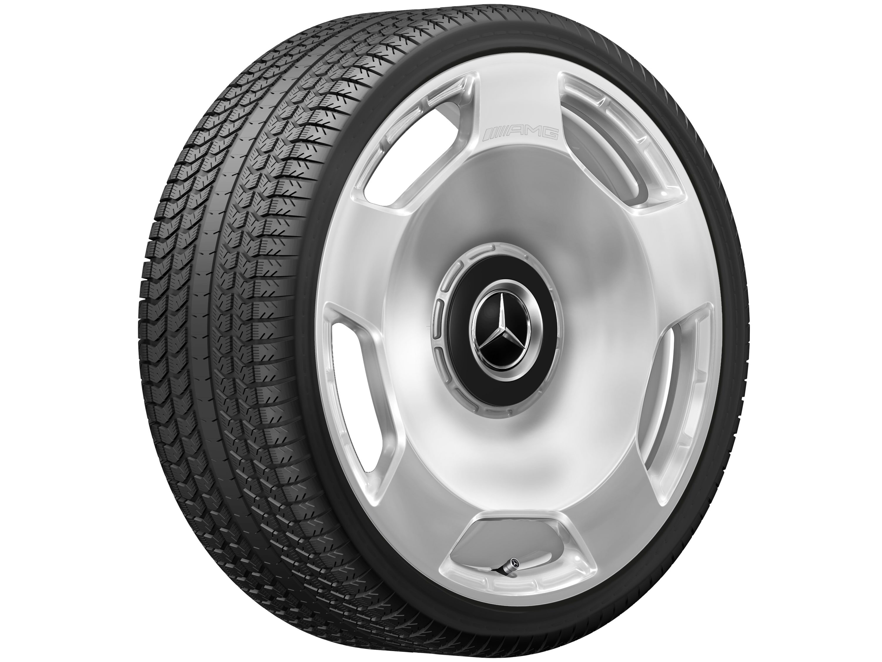 Колесный диск AMG 10J×23 ET45 для Mercedes-Benz GLS 167, передняя ось, серебристый, 5 декоративных отверстий — фото 4