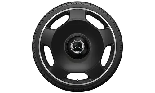 Колесный диск AMG 10J×23 ET45 для Mercedes-Benz GLS 167, передняя ось, черный, матовый, кромка обода с алмазной проточкой, 5 декоративных отверстий — фото 3