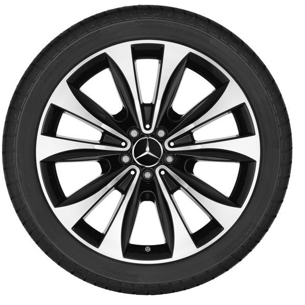 Колесный диск 8,5J×20 ET61,5 для Mercedes-Benz GLE 167, передняя и задняя оси, черный, с алмазной проточкой, 10 спиц — фото 1