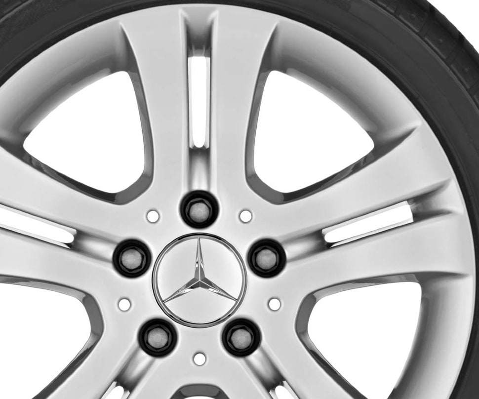 Колесный диск 6J×16 ET46 для Mercedes-Benz W169/W245, передняя и задняя оси, титаново-серебристый, 5 двойных спиц — фото 3