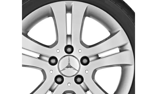 Колесный диск 6J×16 ET46 для Mercedes-Benz W169/W245, передняя и задняя оси, титаново-серебристый, 5 двойных спиц — фото 3