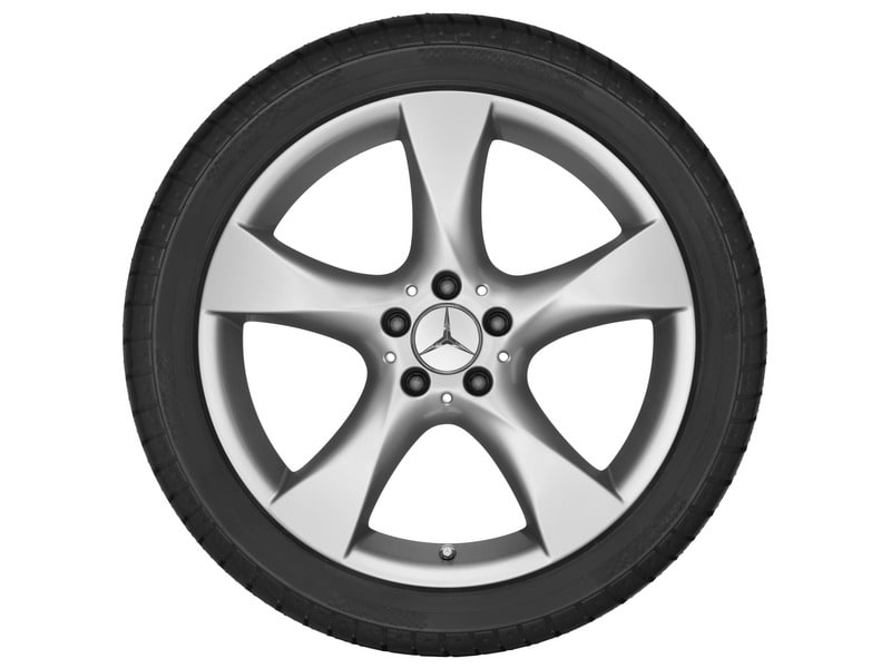 Колесный диск 7,5J×18 ET42 для Mercedes-Benz SLK 172 / SLC 172, передняя и задняя оси, титаново-серебристый, 5 спиц — фото 3