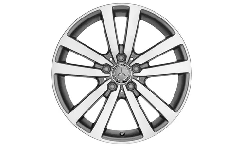 Колесный диск 7,5J×18 ET42 для Mercedes-Benz SLK 172 / SLC 172, передняя и задняя оси, серый металлик Tremolite, с алмазной проточкой, 5 двойных спиц — фото 1