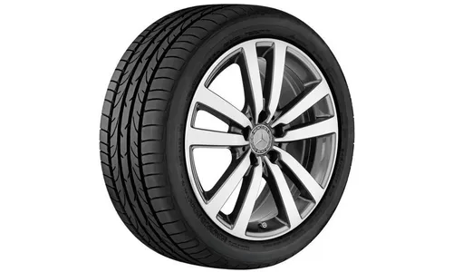 Колесный диск 7,5J×18 ET42 для Mercedes-Benz SLK 172 / SLC 172, передняя и задняя оси, серый металлик Tremolite, с алмазной проточкой, 5 двойных спиц — фото 2