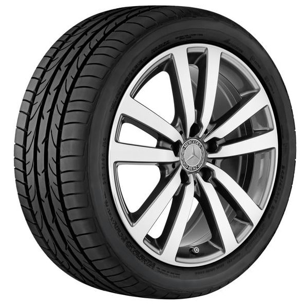 Колесный диск 8,5J×18 ET36 для Mercedes-Benz SLK / SLC 172, задняя ось, серый металлик Tremolite, 5 двойных спиц — фото 2