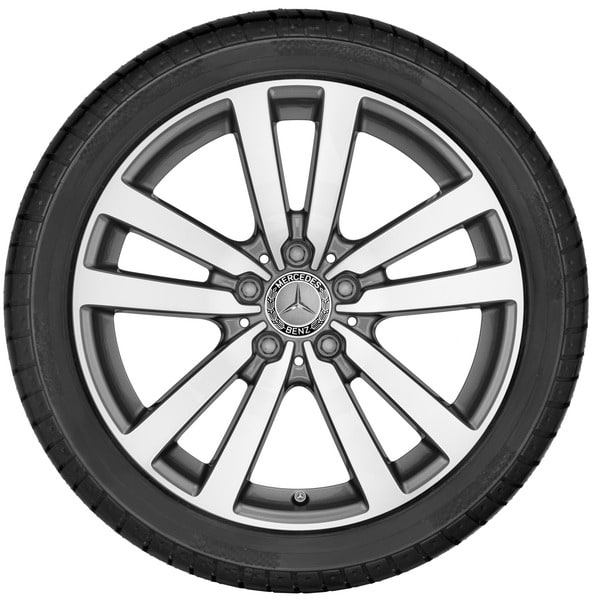 Колесный диск 8,5J×18 ET36 для Mercedes-Benz SLK / SLC 172, задняя ось, серый металлик Tremolite, 5 двойных спиц — фото 3