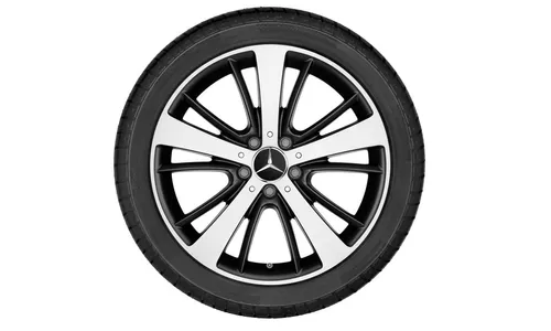 Колесный диск 7,5J×18 ET42 для Mercedes-Benz SLK / SLC 172, передняя и задняя оси, черный, матовый, с алмазной проточкой, 5 спиц — фото 2