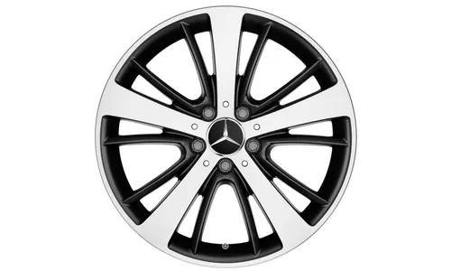 Колесный диск 8,5J×18 ET36 для Mercedes-Benz SLK 172 / SLC 172, задняя ось, черный, матовый, с алмазной проточкой, 5 спиц — фото 1