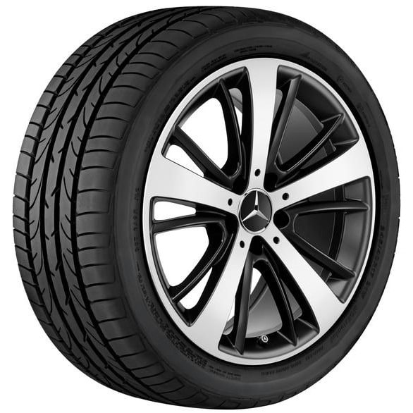 Колесный диск 8,5J×18 ET36 для Mercedes-Benz SLK 172 / SLC 172, задняя ось, черный, матовый, с алмазной проточкой, 5 спиц — фото 2