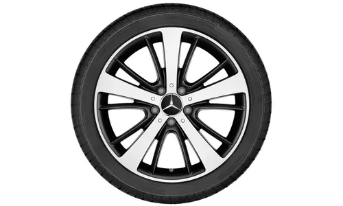 Колесный диск 8,5J×18 ET36 для Mercedes-Benz SLK 172 / SLC 172, задняя ось, черный, матовый, с алмазной проточкой, 5 спиц — фото 3