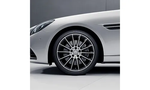 Колесный диск AMG 8J×18 ET43 для Mercedes-Benz SLK 172 / SLC 172, передняя ось, черный, с алмазной проточкой, многоспицевый — фото 1