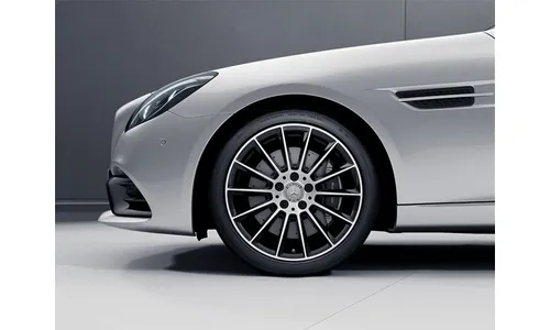 Колесный диск AMG 9J×18 ET42 для Mercedes-Benz SLK 172 / SLC 172, задняя ось, черный, с алмазной проточкой, многоспицевый — фото 1
