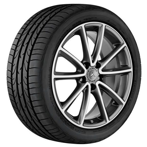 Колесный диск 7,5J×18 ET42 для Mercedes-Benz SLK / SLC 172, передняя и задняя оси, серый металлик Tremolite, 5 двойных спиц — фото 1