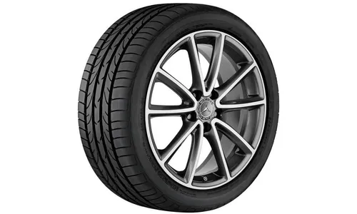 Колесный диск 8,5J×18 ET36 для Mercedes-Benz SLK 172 / SLC 172, задняя ось, серый металлик Tremolite, с алмазной проточкой, 5 двойных спиц — фото 1