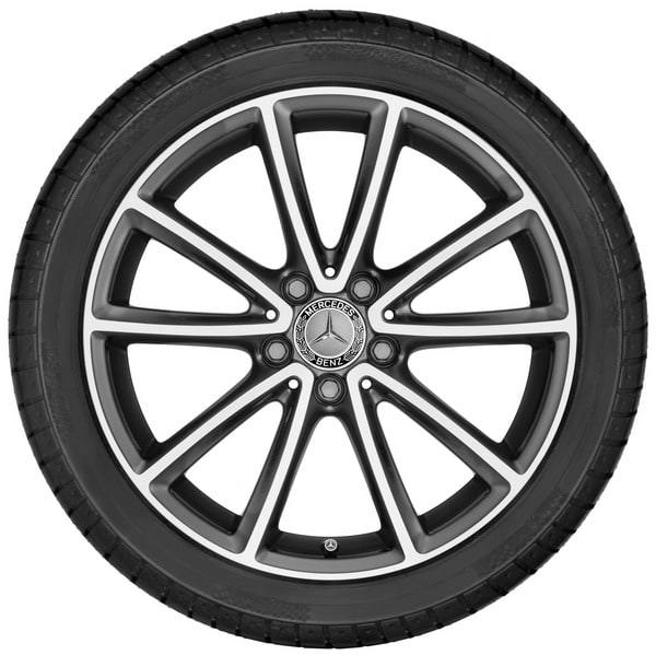Колесный диск 8,5J×18 ET36 для Mercedes-Benz SLK 172 / SLC 172, задняя ось, серый металлик Tremolite, с алмазной проточкой, 5 двойных спиц — фото 2