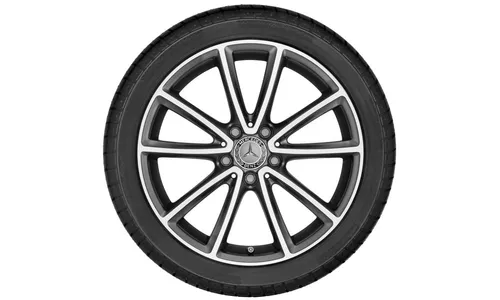 Колесный диск 8,5J×18 ET36 для Mercedes-Benz SLK 172 / SLC 172, задняя ось, серый металлик Tremolite, с алмазной проточкой, 5 двойных спиц — фото 2