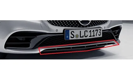 Черная центральная накладка переднего спойлера Night, Mercedes-Benz SLC R172, рестайлинг — фото 3